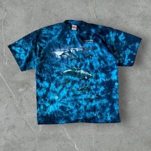 Vintage Ocean Aquarium Graphic Tie Dye T Shirt Tee XL